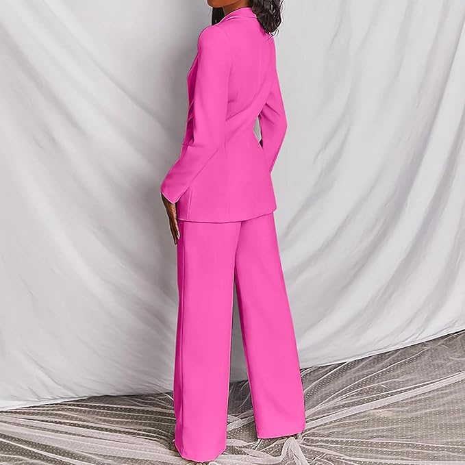 WW Women's Suit - Stylish Two-Piece with Blazer & Long Trousers, Elegant Pant Suit for Business, Evening & Events