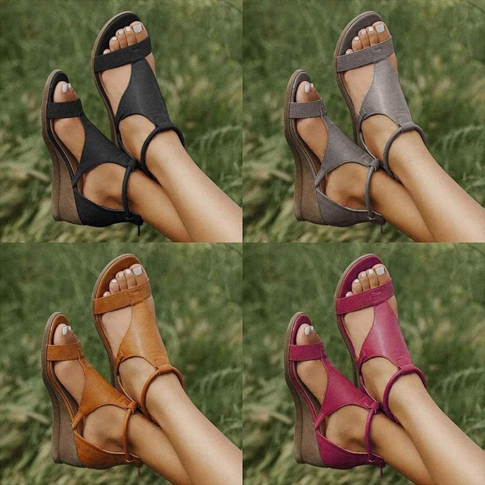 WW | Damen Sandale Mit Erhöhtem Absatz Und Riemen Um Den Knöchel