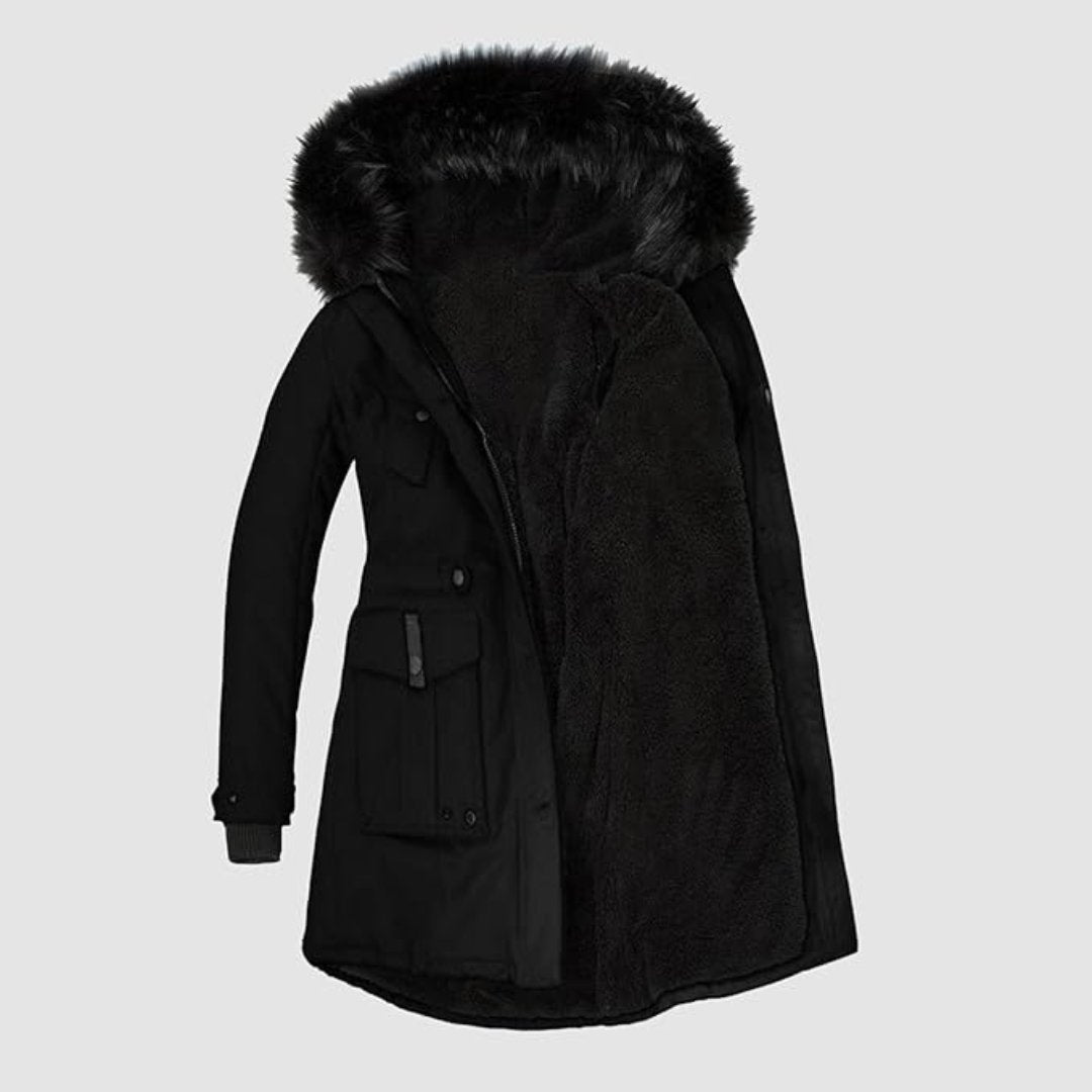 WW | Jacke mit Kunstfellbesatz Kapuze - Isolierte Wärme - Stilvolle Details - Winter