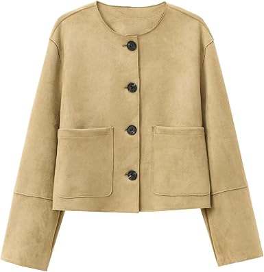 WW | Cropped Blazer Jacket with Long Sleeves and Elegant Tailored Fit
