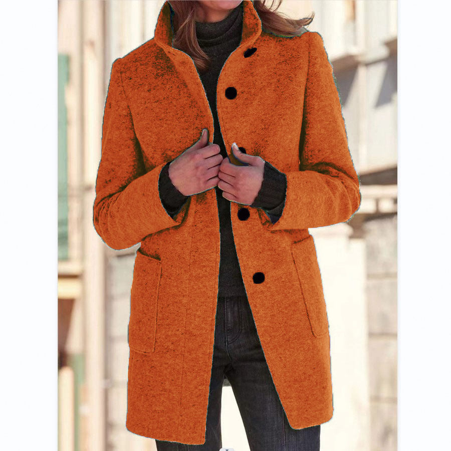 WW | Warmer & winddichter Mantel mit Stehkragen für Damen