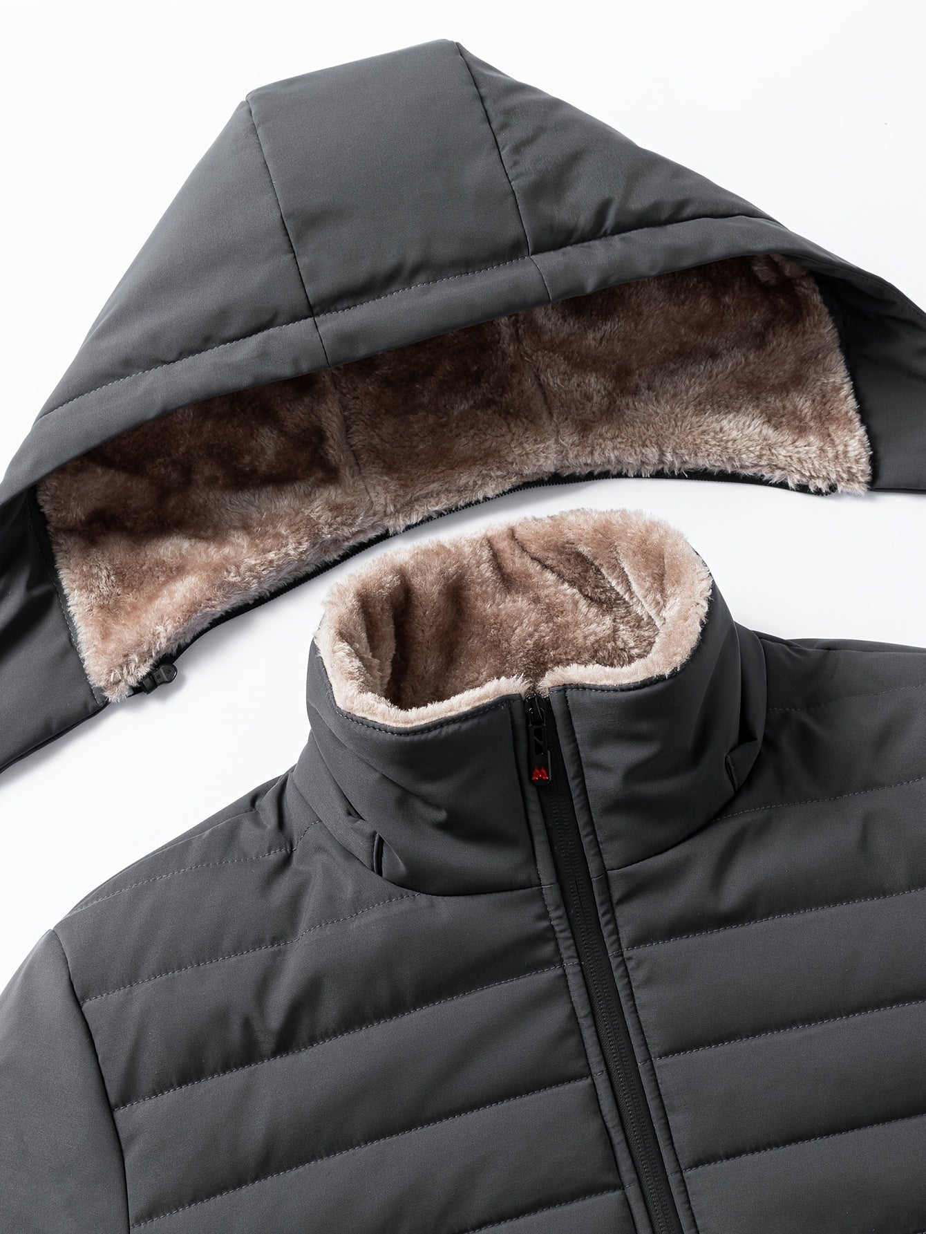 WW | Stylische Winterjacke für Männer - Warme, wattierte Fleecejacke mit Kapuze
