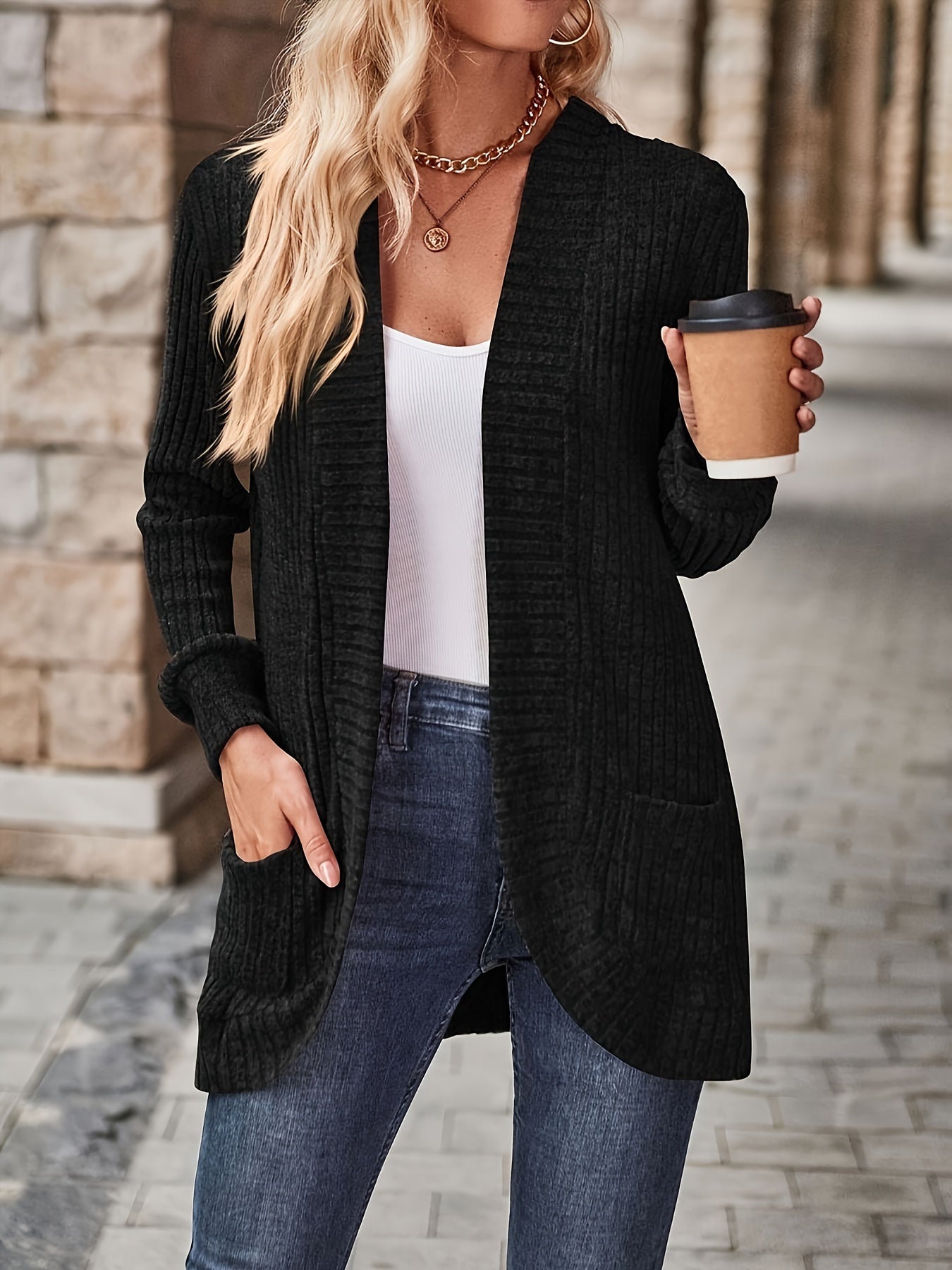 WW | Warm Fleece Knit Cardigan for Women - Perfect for casual days