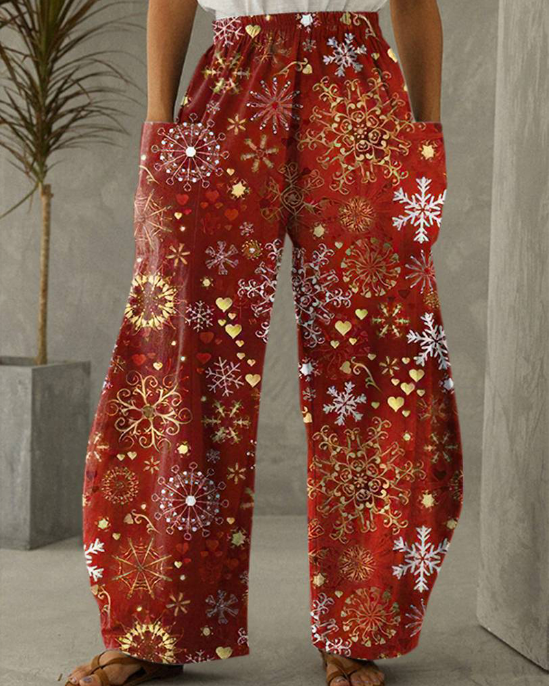 WW | Christmas Print Casual Trousers