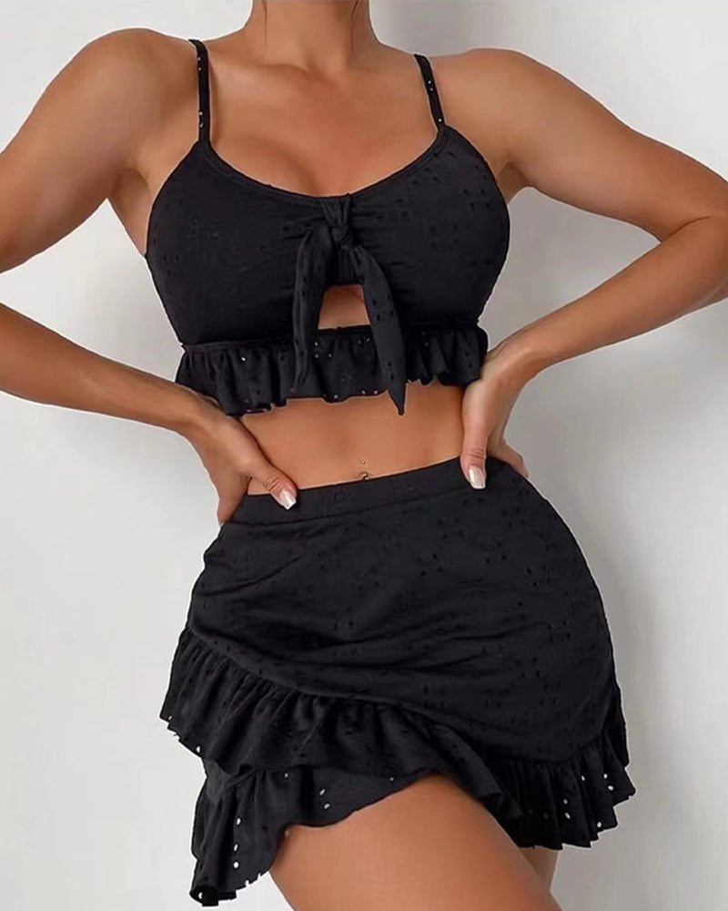 WW | Dreiteiliges Bikini-Set mit Kleid