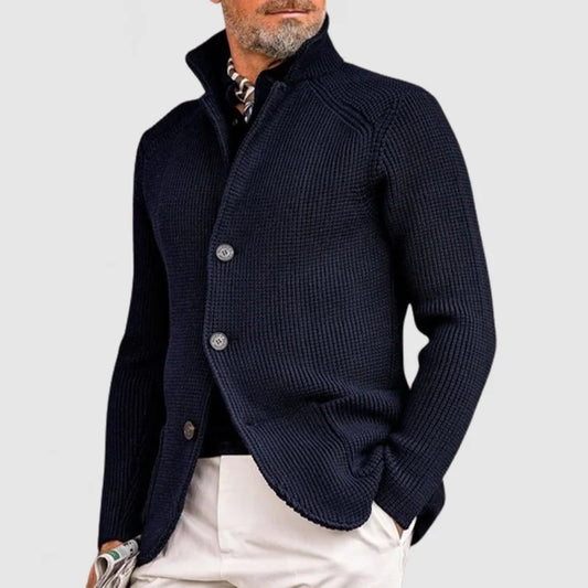 WW | Gestrickte Strickjacke mit Stehkragen für Männer