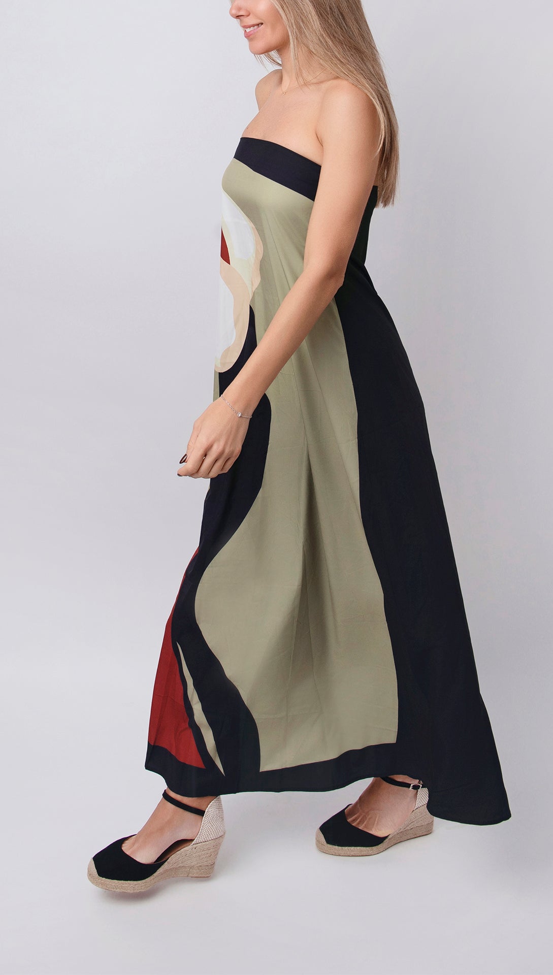 Paula - Printed off-the-shoulder dress