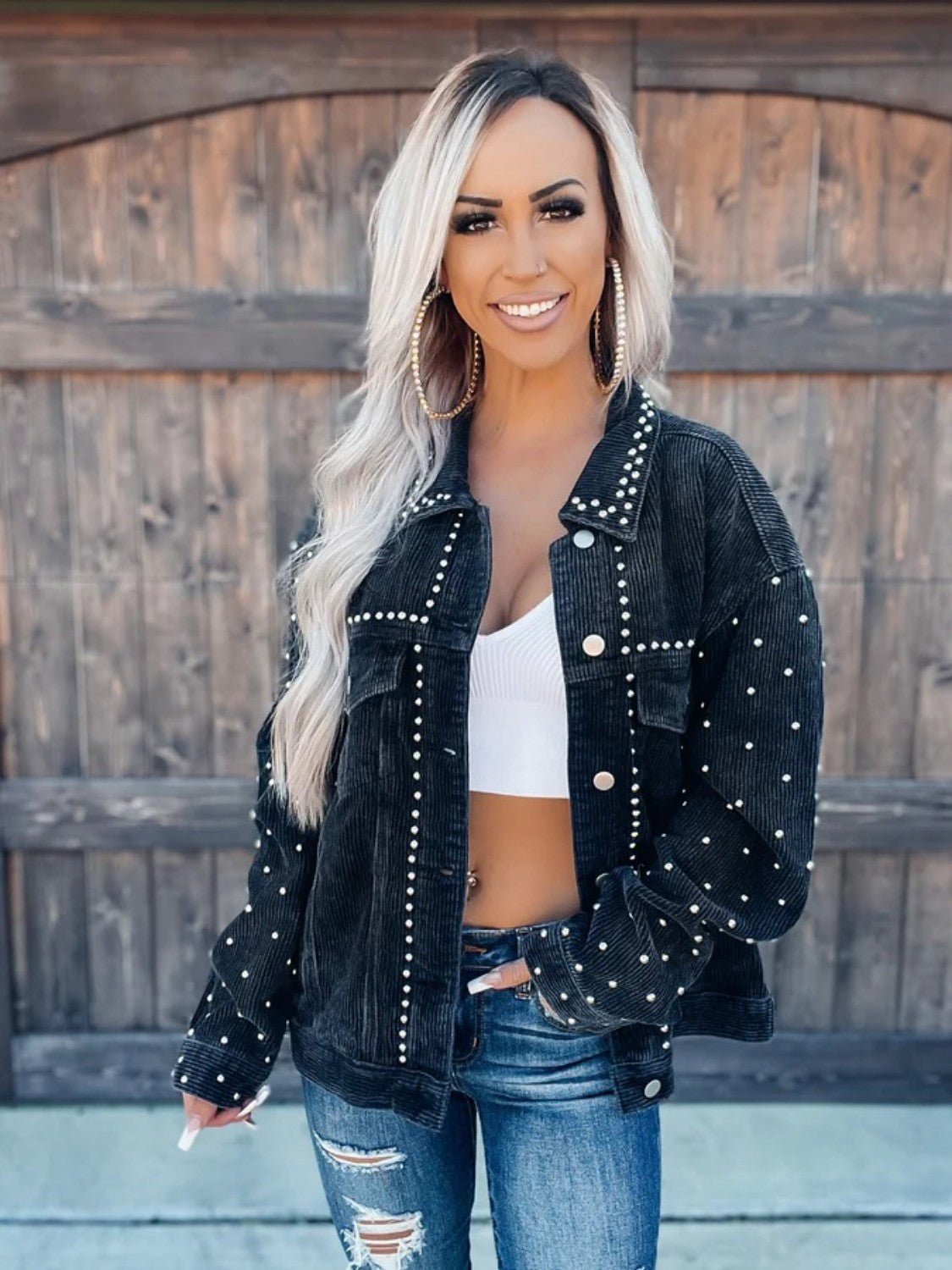 WW | Cordjacke - Trendy Oversized Fit - Strukturierter Baumwollmix - Statement-Schicht