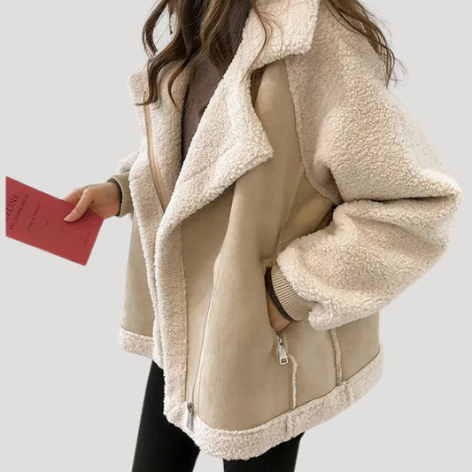 WW | Damen Teddy warme Winter Reißverschlussjacke