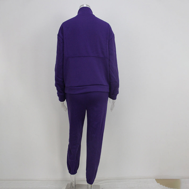WW | Women's 2-Piece Zip Neck Set for Sporty Elegance
