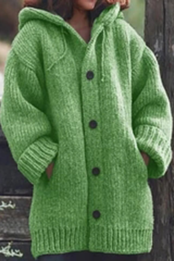 WW | Stylish and Comfortable Khaki Hoodie Cardigan