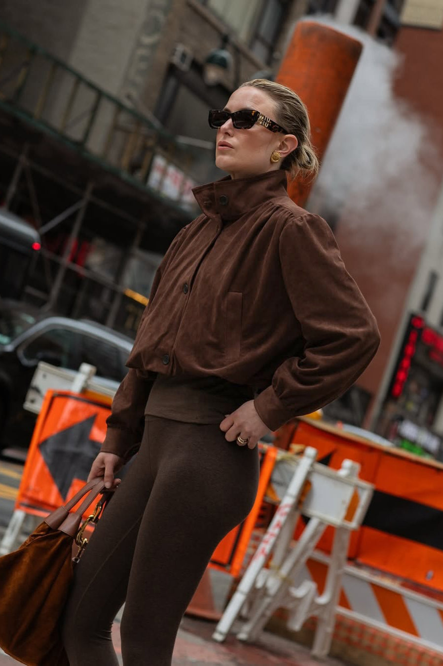 WW | Wildleder Stil Langarmjacke