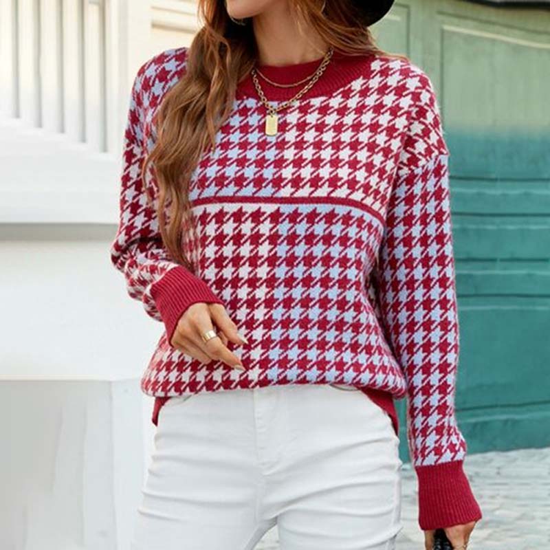 WW | Geometrischer Strickpullover mit Modernem Muster