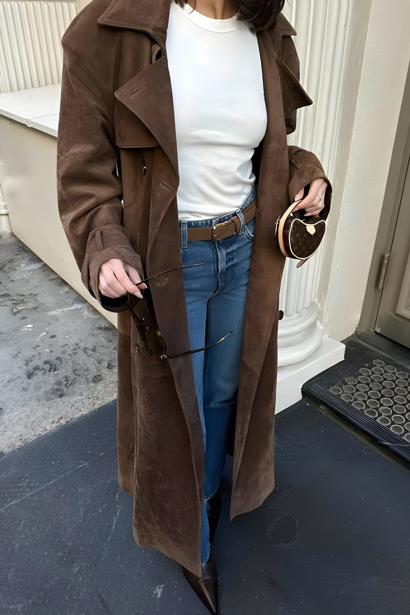 Veronica | Elegant Suede Trench Coat