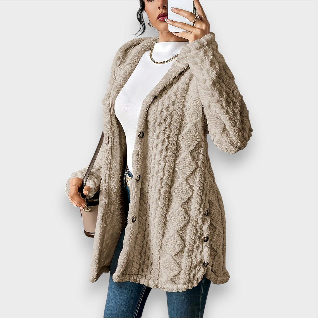 WW | Cozy plush hooded cardigan sweater