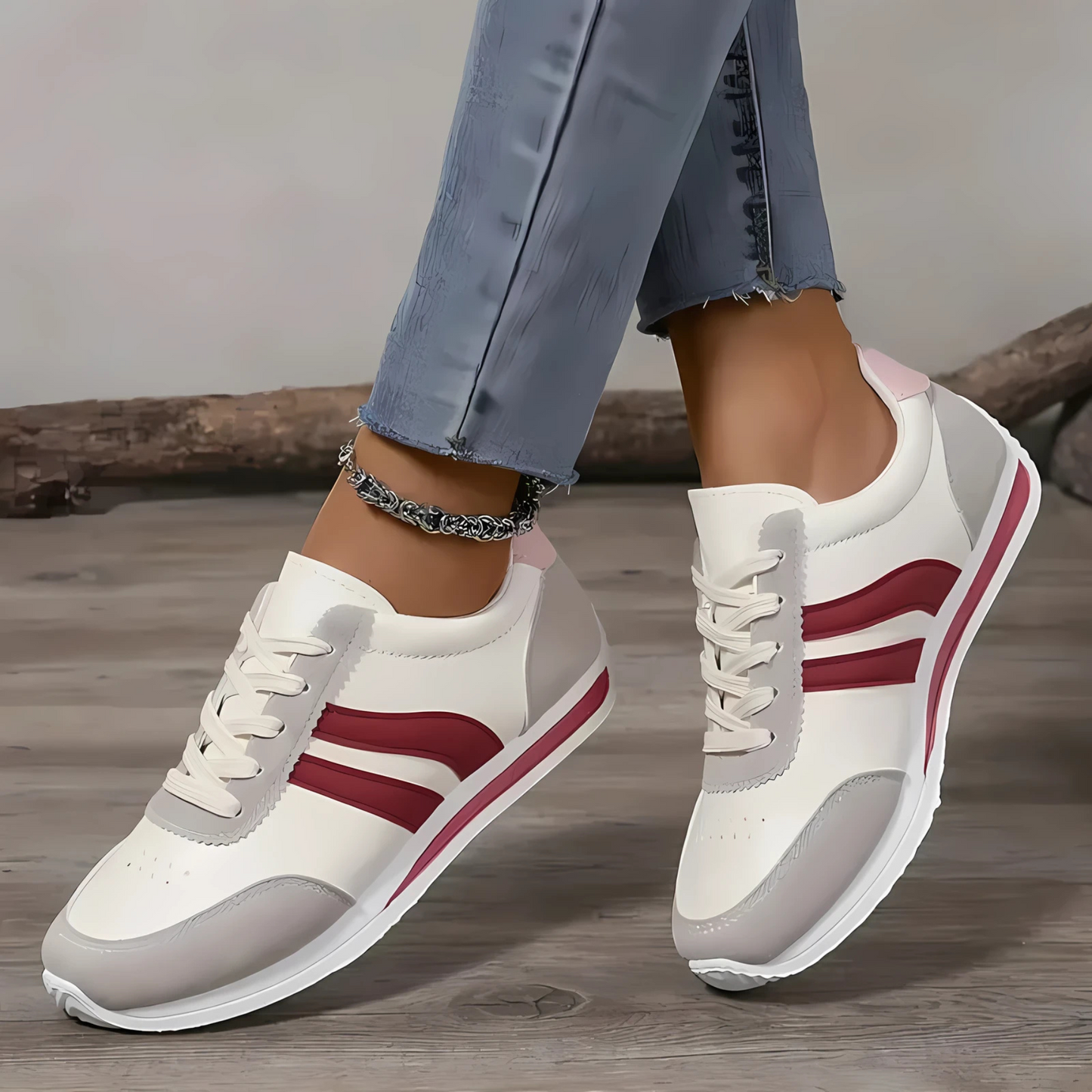 Lettie Handmade Leather Women's Sneakers - Pink