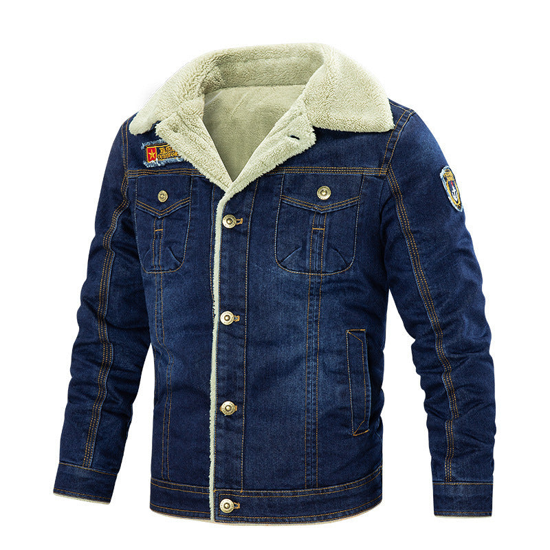 WW | Gefütterte Jeansjacke mit Stehkragen und Knopfverschluss