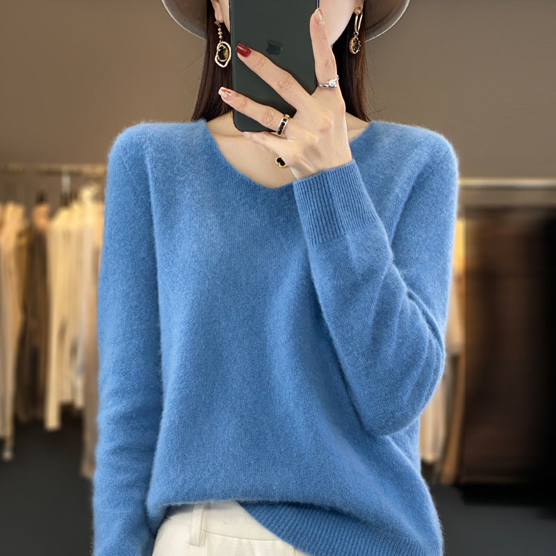 WW | Lockere Damenpullover mit V-Ausschnitt für Herbst und Winter