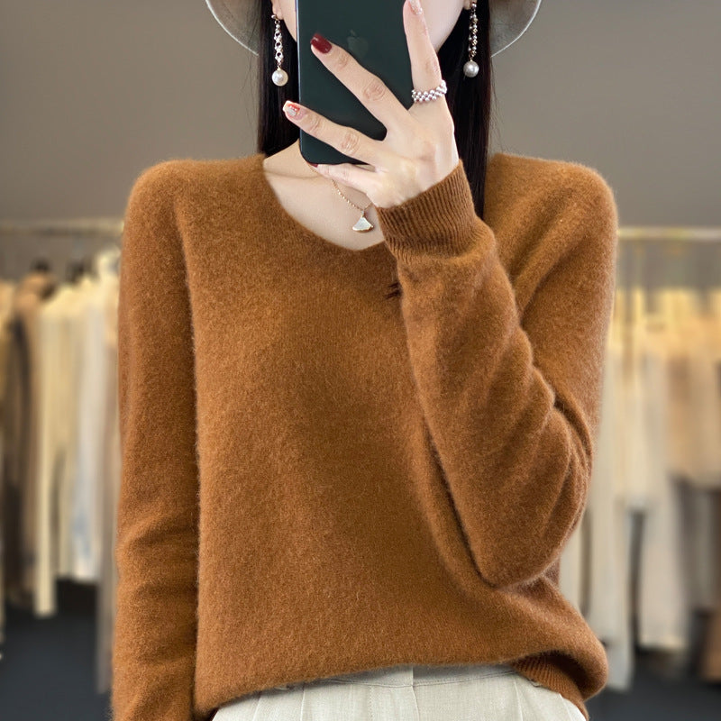 WW | Lockere Damenpullover mit V-Ausschnitt für Herbst und Winter