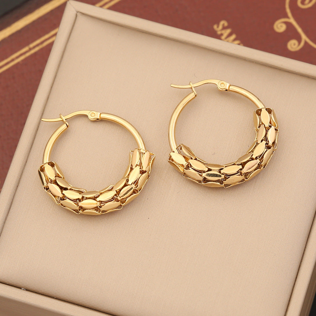 WW | Metal Exaggerated Stainless Steel Stud Earrings