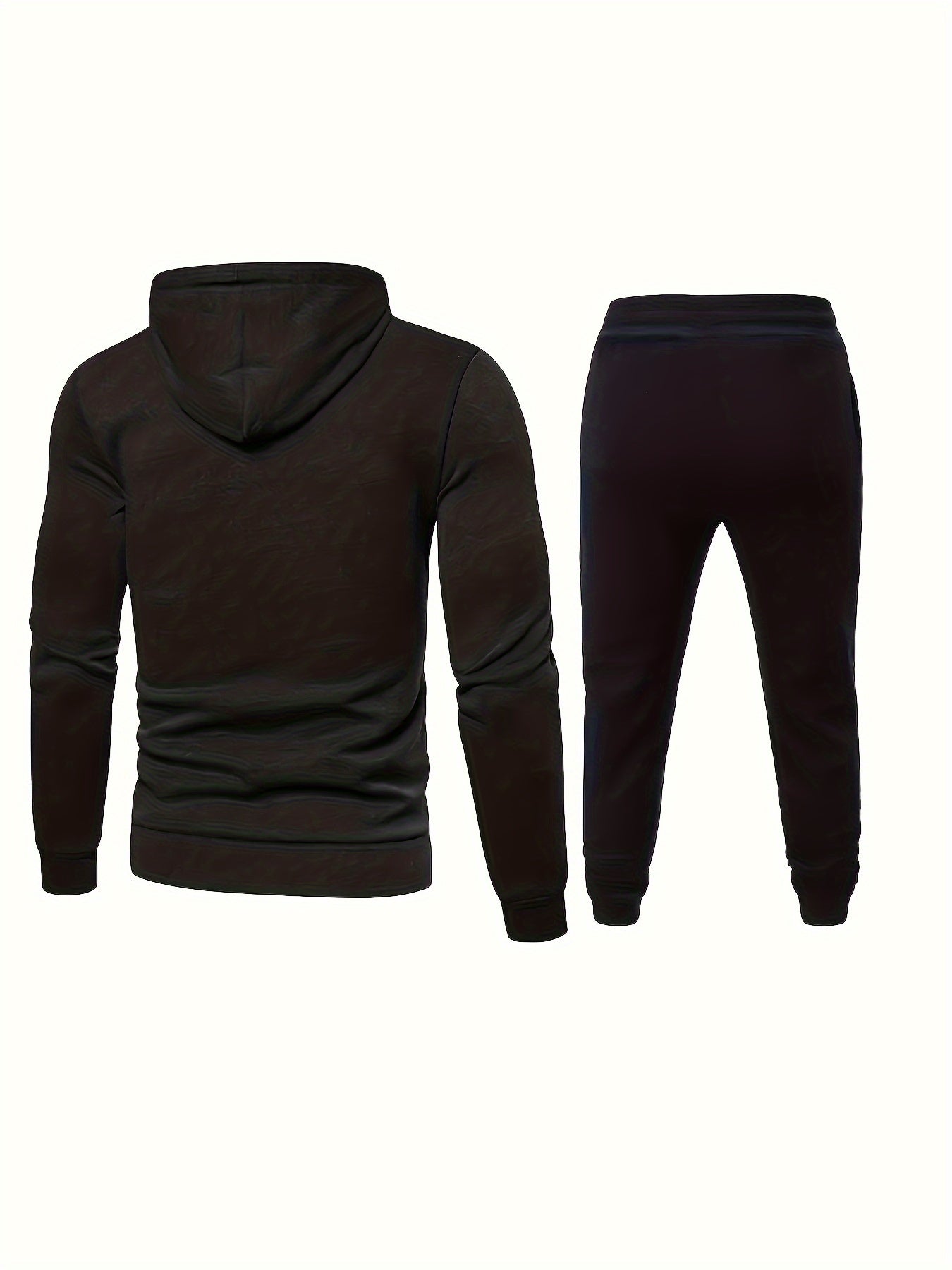 WW | Fleece Sweatshirt Tracksuit with Hooded Long Sleeve and Drawstring Trousers for Men - Perfect for Leisure Activities
