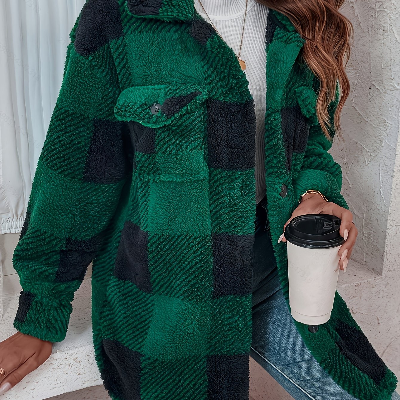 WW | Plaid jacket with a soft texture