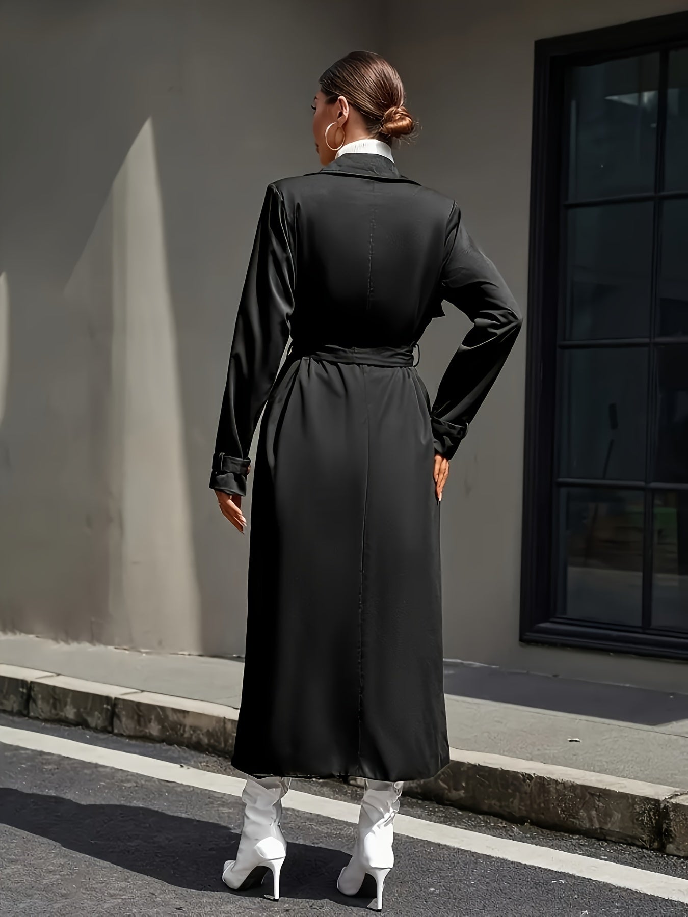 WW | Women's Trench Coat with Button Embellishment - Perfect for Formal Occasions