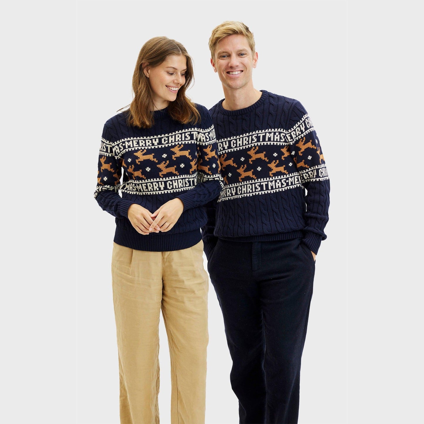 WW | Der elegante Weihnachtsstrickpullover Blau - Damen