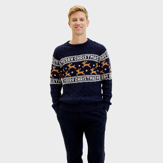 WW | Der elegante Weihnachtspulli Blau - Herren