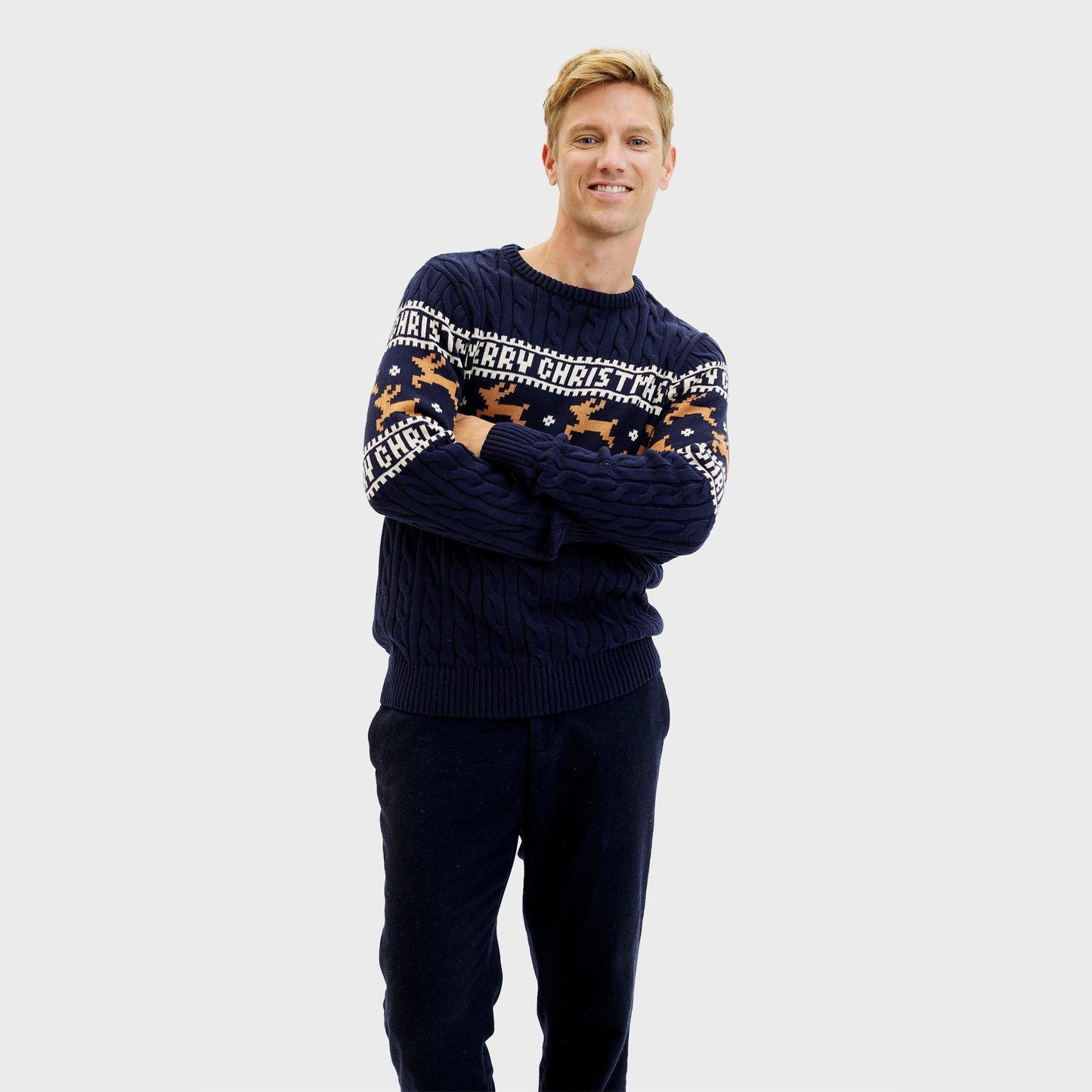 WW | Der elegante Weihnachtspulli Blau - Herren