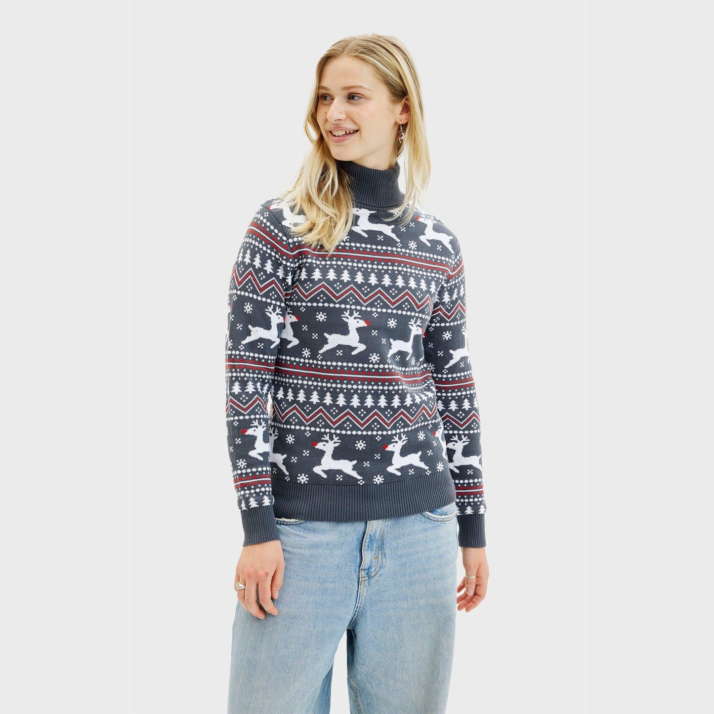 WW | Der stilvolle Highneck Weihnachtspullover - Damen