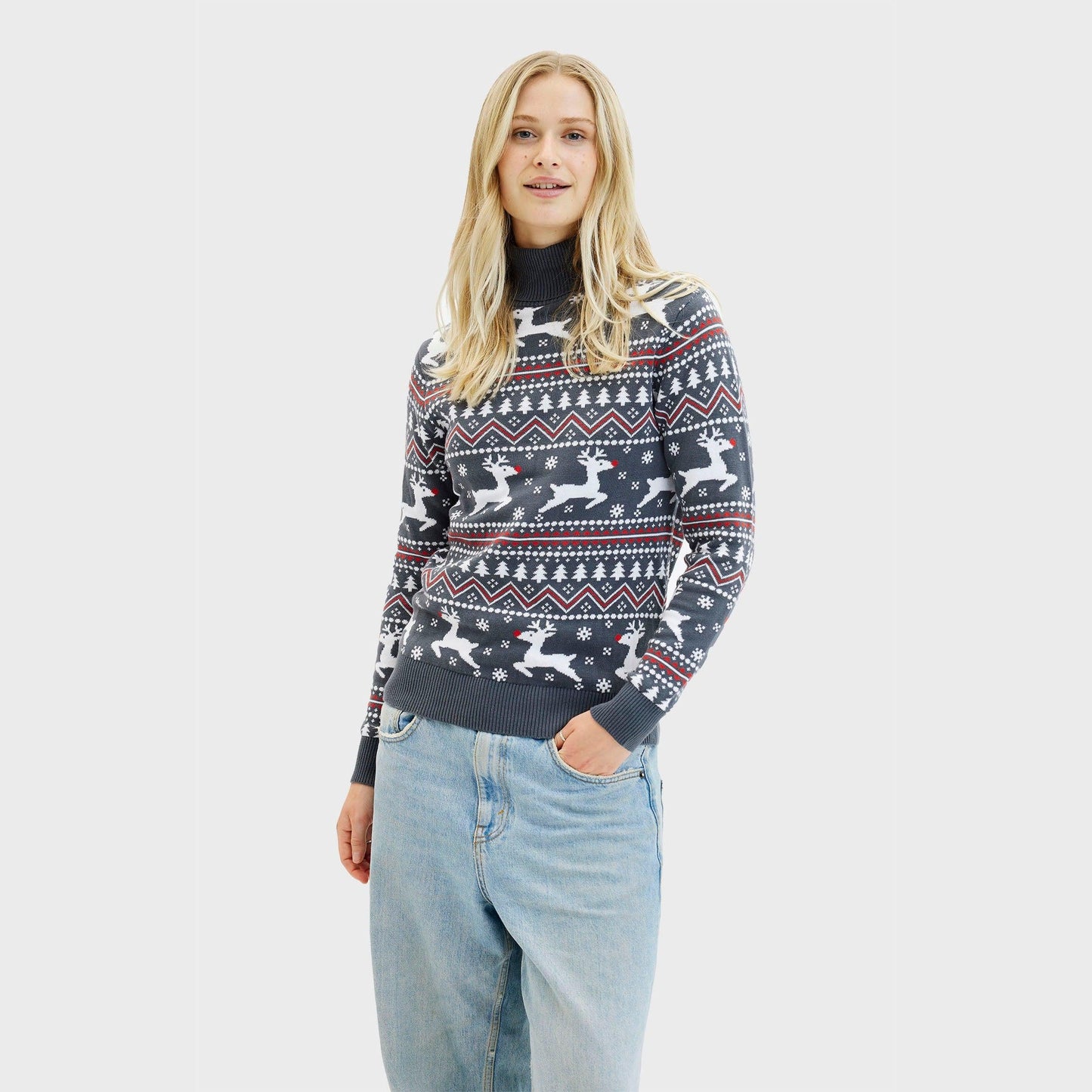 WW | Der stilvolle Highneck Weihnachtspullover - Damen