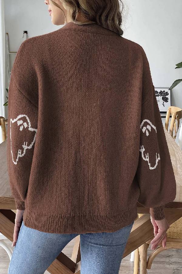 WW | Lockere lässige Cartoon Jacquard-Jacke