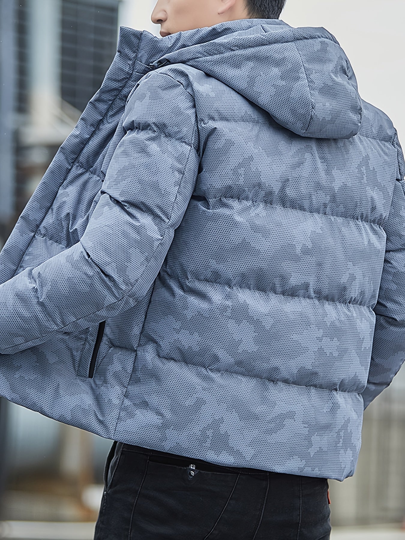 WW | Cotton Zipper Padded Winter Jacket With Detachable Hood For Men - Perfect for Outdoor Activities