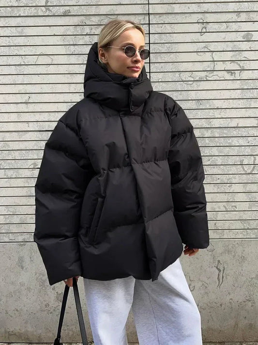 WW | Puffer-Jacke - Oversized-Schnitt - Baumwoll-Kaschmir-Mischung - Winter Wärme