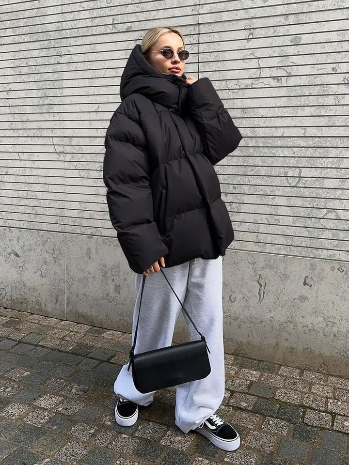 WW | Puffer-Jacke - Oversized-Schnitt - Baumwoll-Kaschmir-Mischung - Winter Wärme