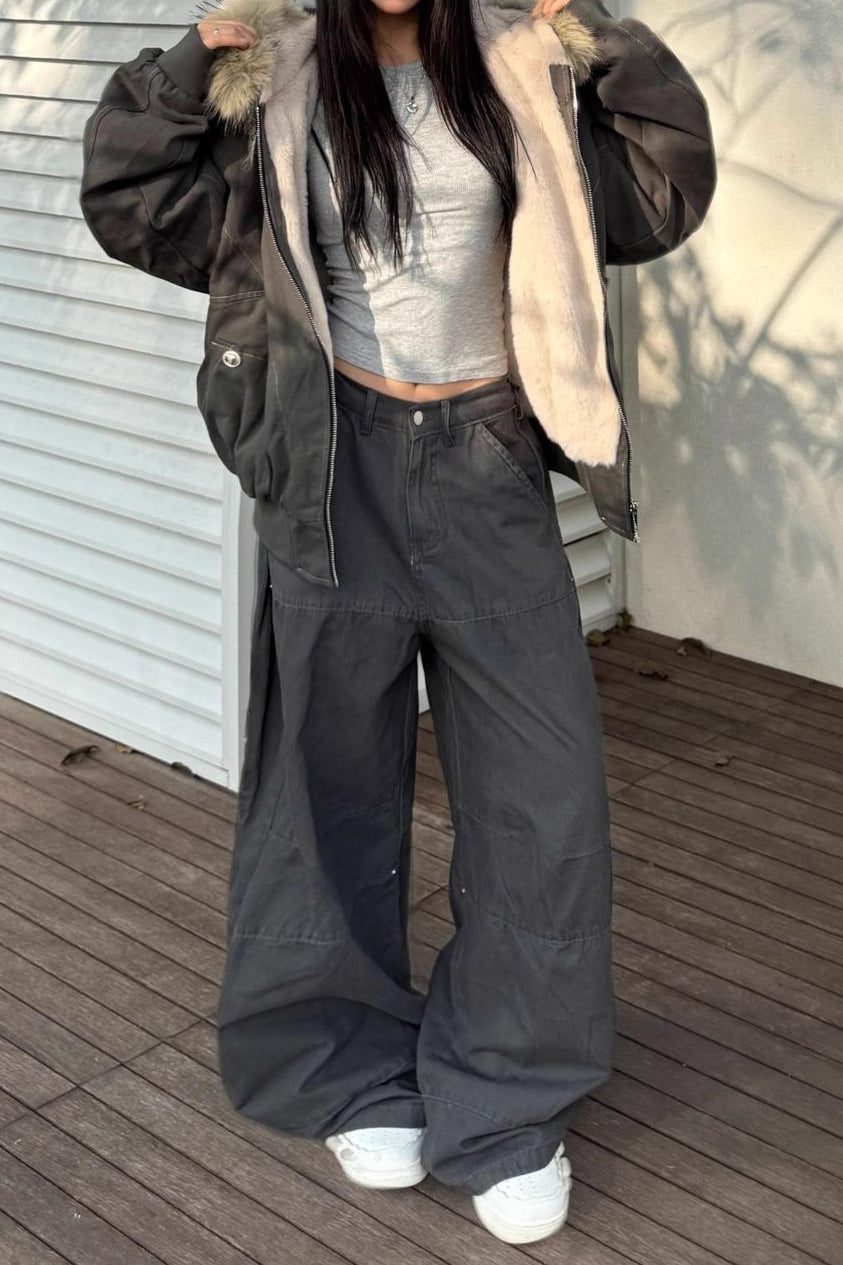 WW | Short Puffer Jacket with Fur Collar