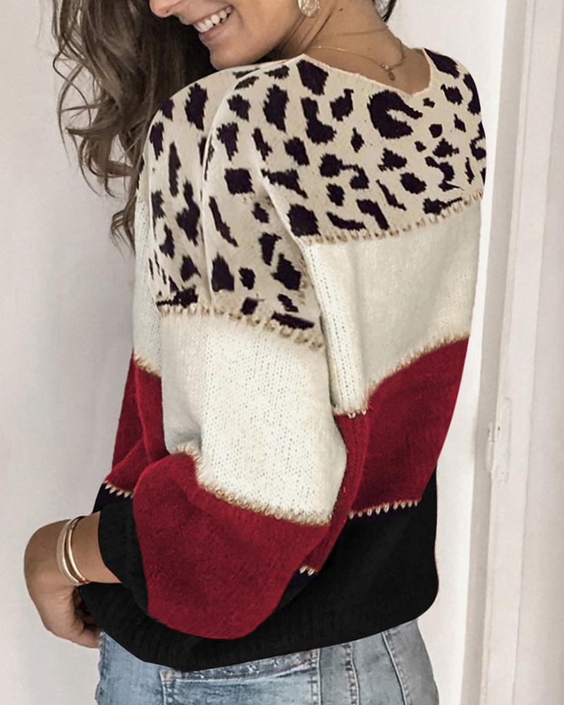 WW | Sweatshirt gestreift mit Leopardenmuster