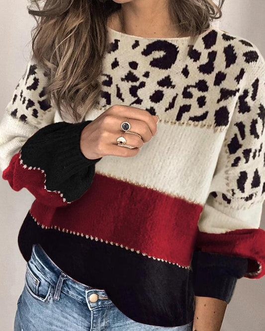 WW | Sweatshirt gestreift mit Leopardenmuster
