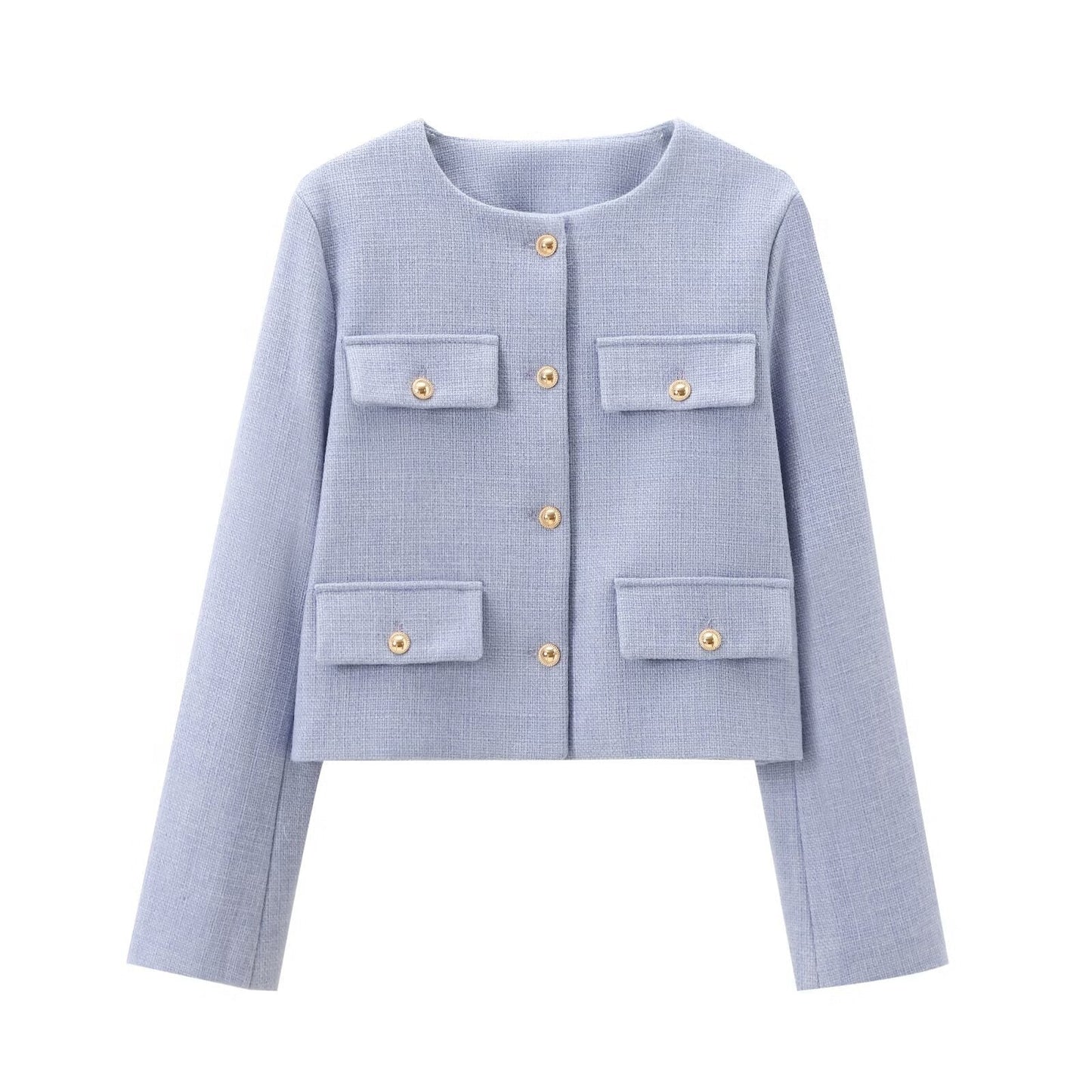 WW | Hals Einfarbig Einreiher Jacke