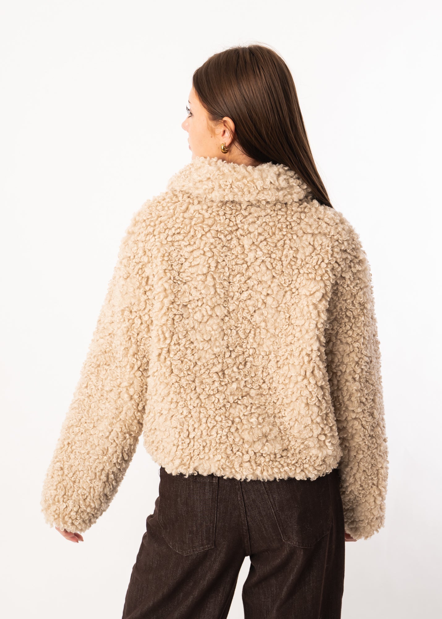 WW | Lockere Lammfelljacke mit Locken