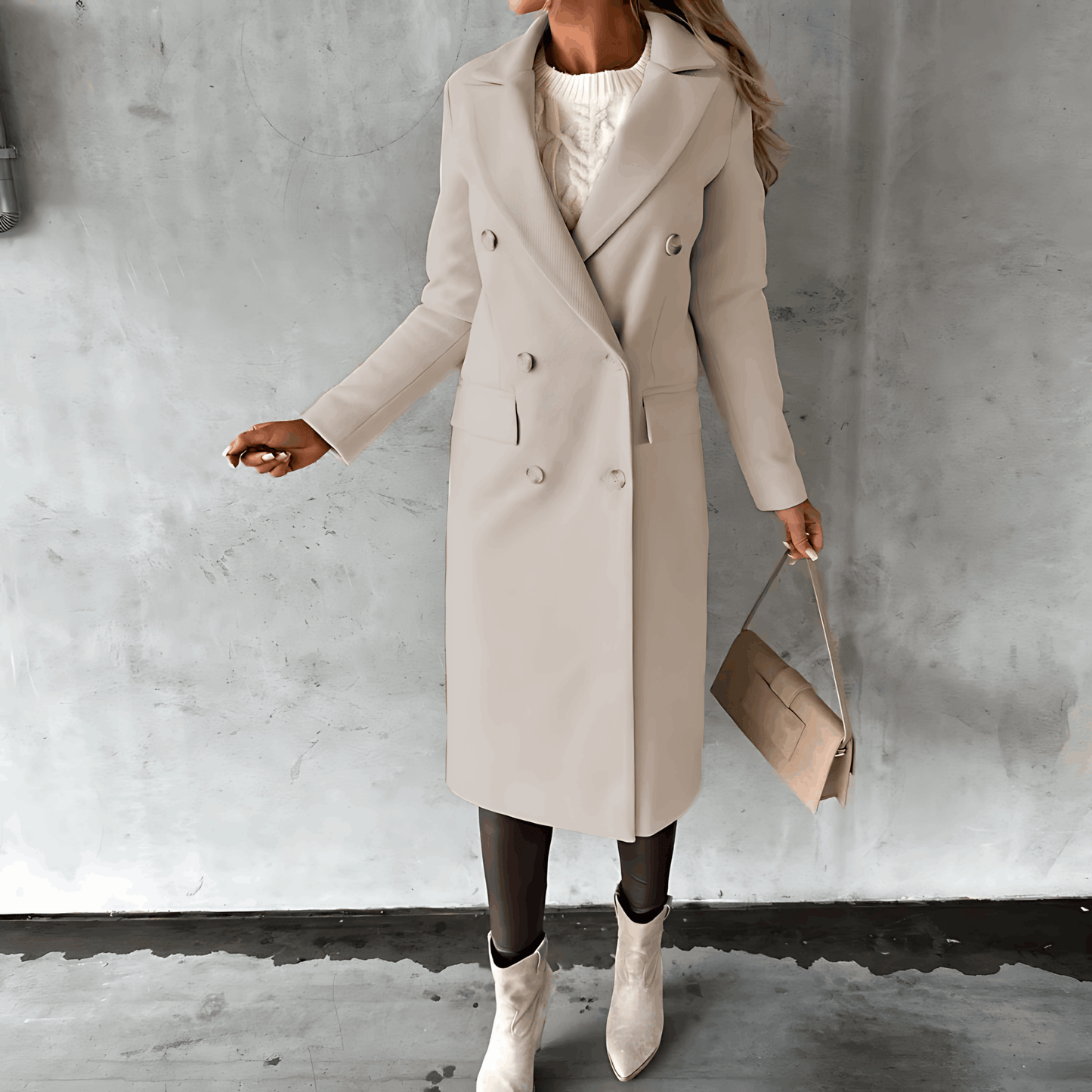 WW | Long Elegant Smart Casual Jacket with Buttons and High Collar