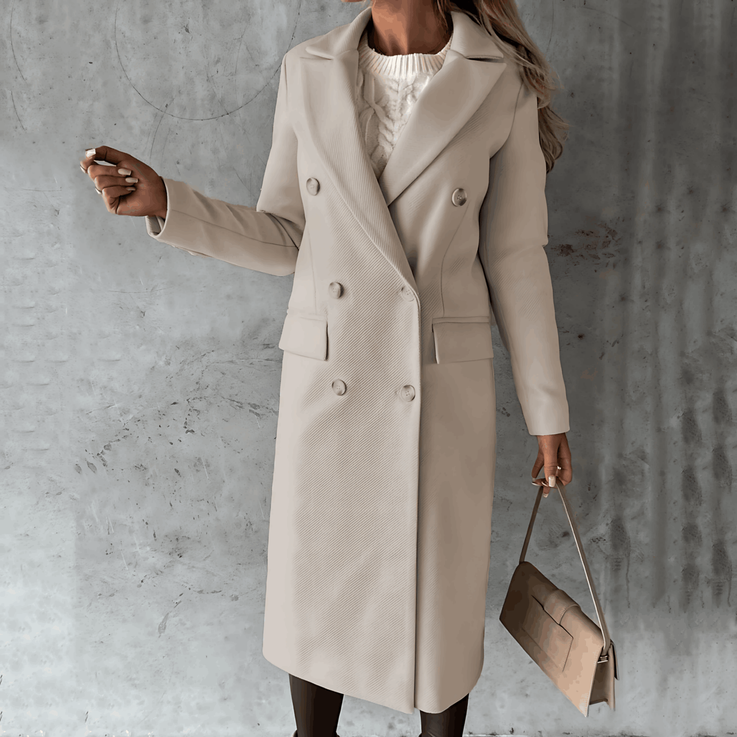 WW | Long Elegant Smart Casual Jacket with Buttons and High Collar