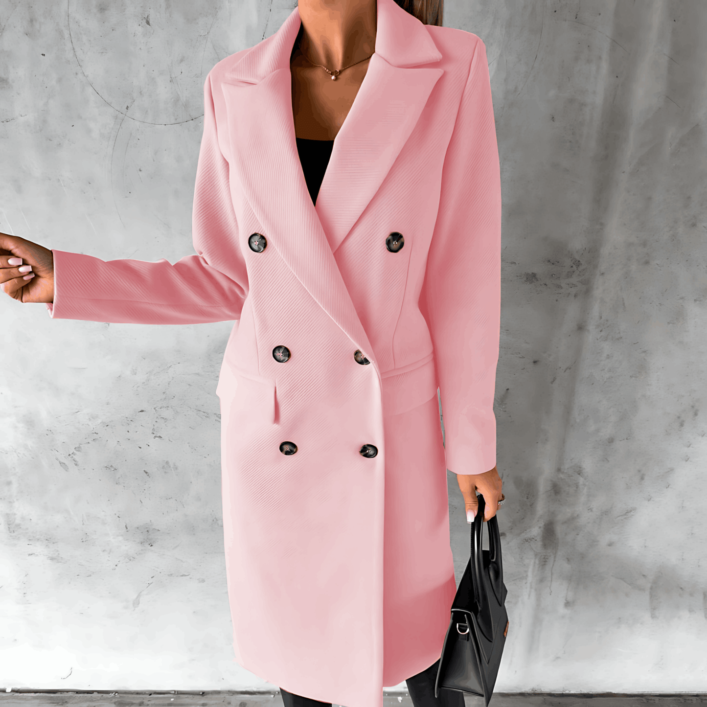 WW | Long Elegant Smart Casual Jacket with Buttons and High Collar