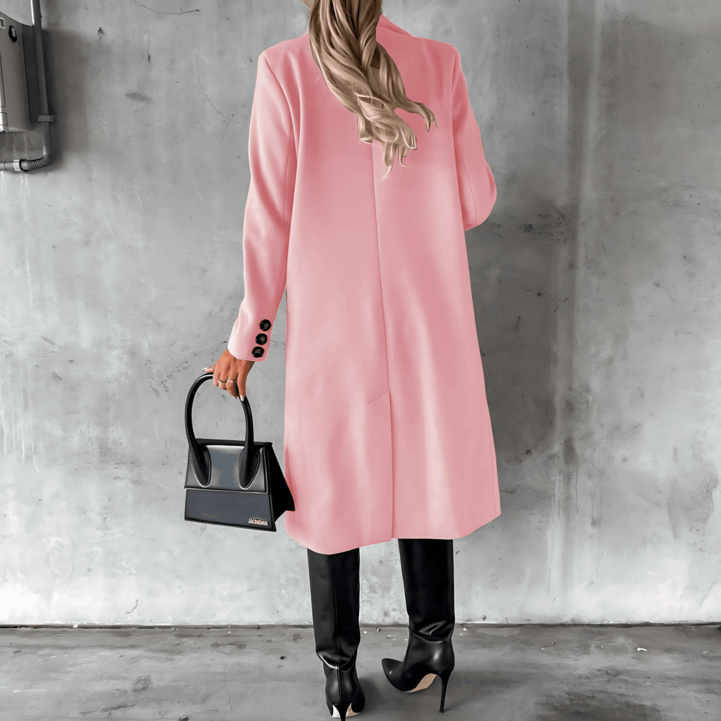 WW | Long Elegant Smart Casual Jacket with Buttons and High Collar