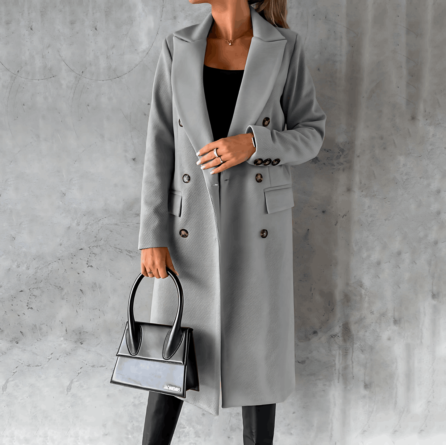 WW | Long Elegant Smart Casual Jacket with Buttons and High Collar