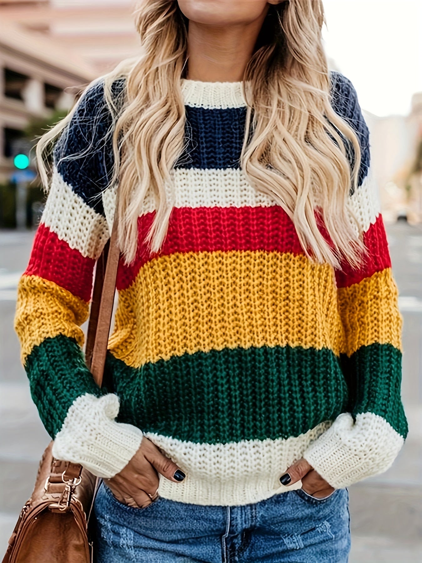 WW | Gestrickter Pullover in Übergröße Damen
