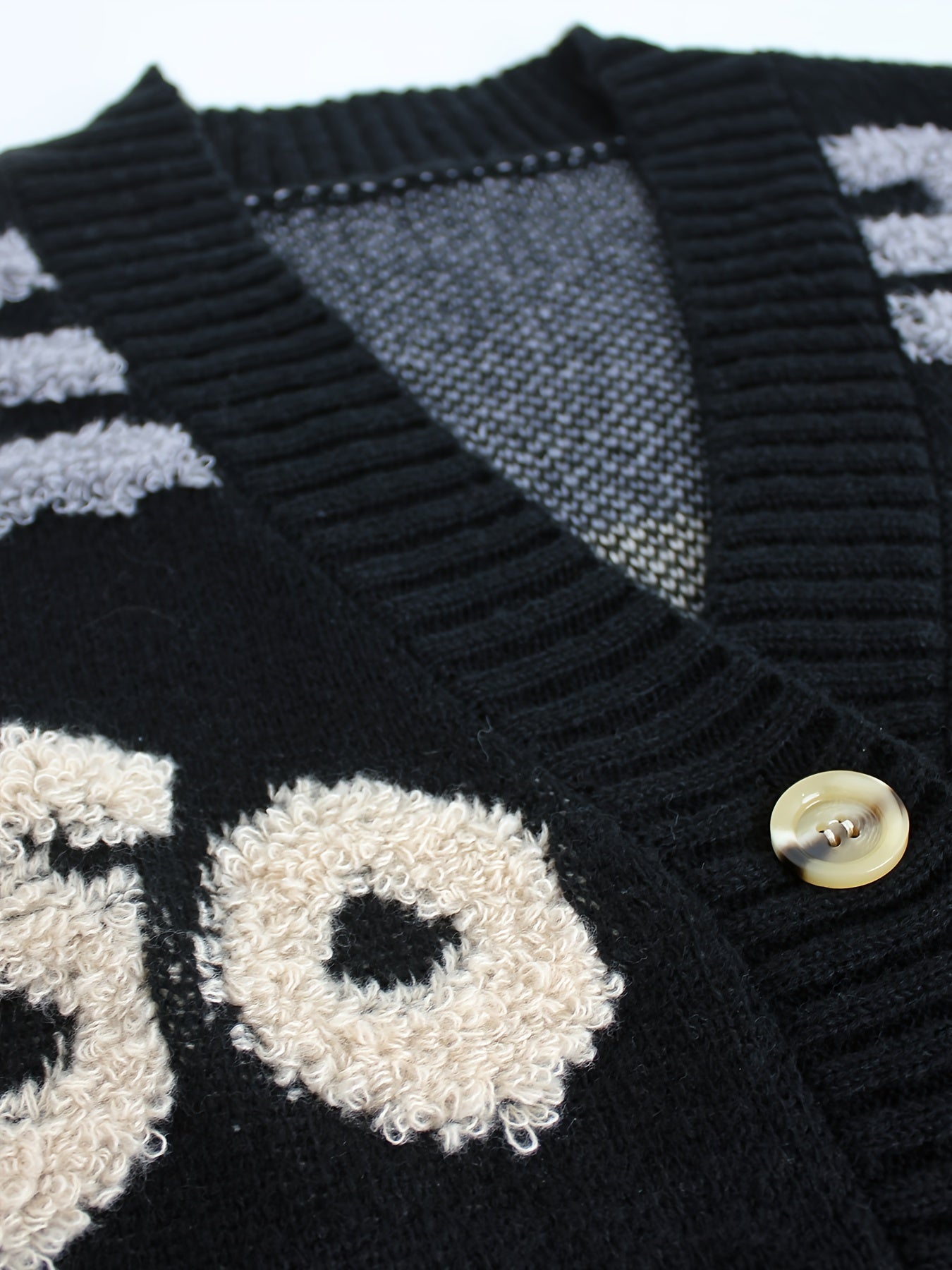 WW | Letter Pattern Button Down Cardigan For Women - Perfect For Casual Days