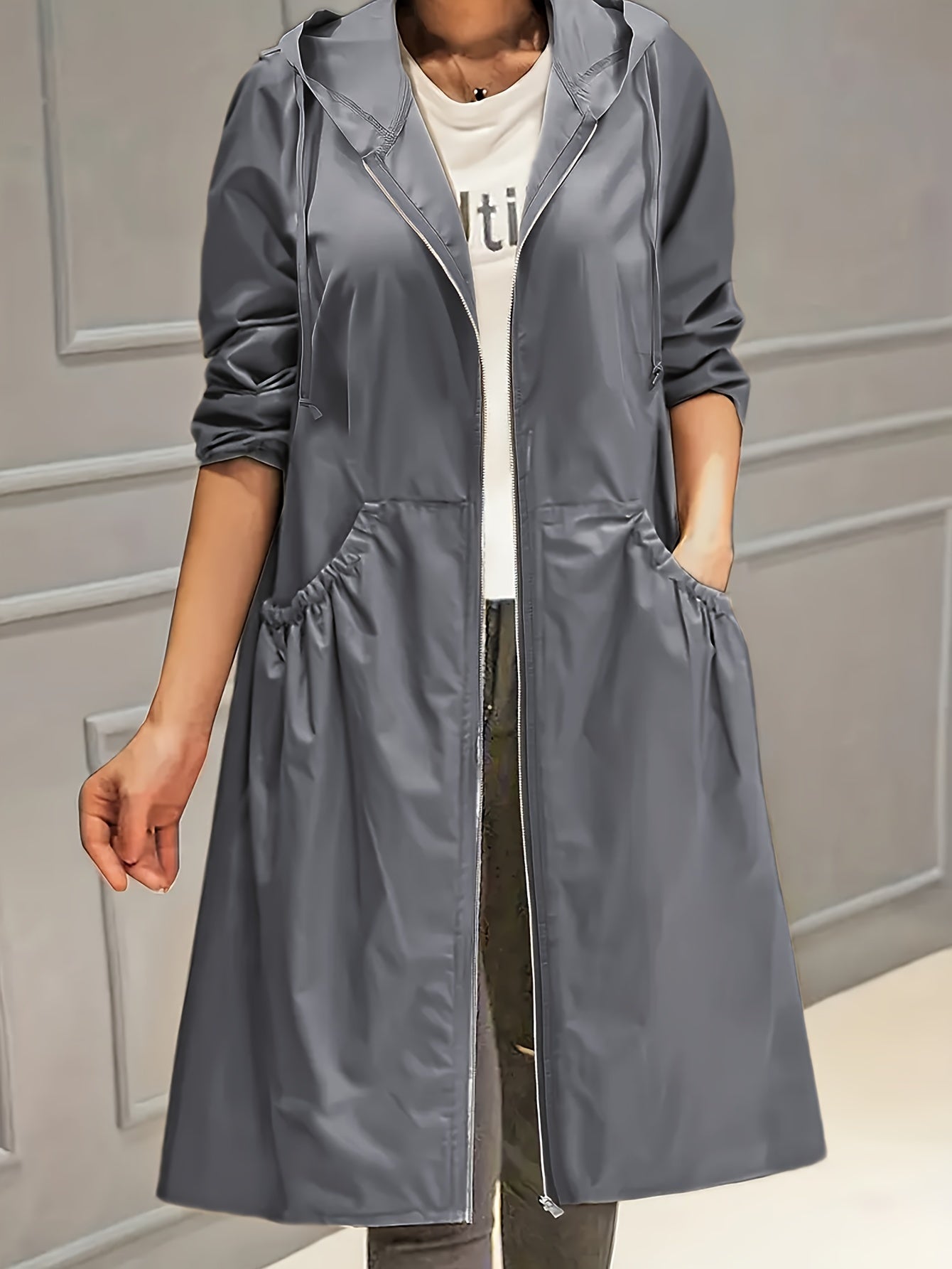 WW | Vintage-Trenchcoat mit gegürteten langen Ärmeln für Damen - Perfekt für jeden Anlass