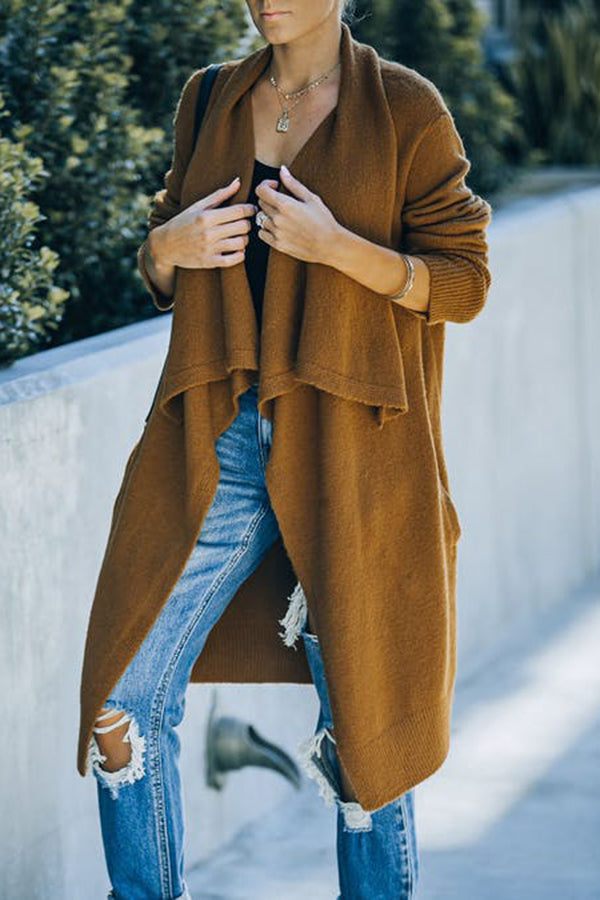 WW | Lange offene Strickjacke